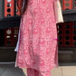 Pink Paisley Block Print Pure Cotton 3-Piece Suit