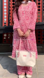 Pink Paisley Block Print Pure Cotton 3-Piece Suit