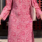 Pink Paisley Block Print Pure Cotton 3-Piece Suit
